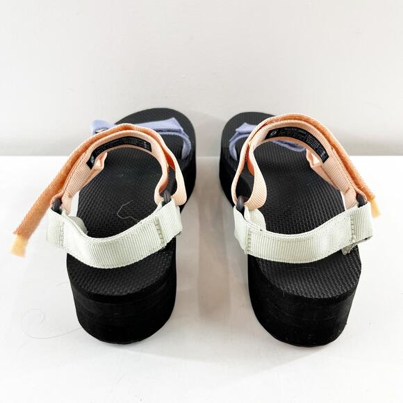 Teva Flatform Universal Platform Sandal Sage Peach Light Blue Color Block 8 - Picture 5 of 7